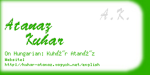 atanaz kuhar business card